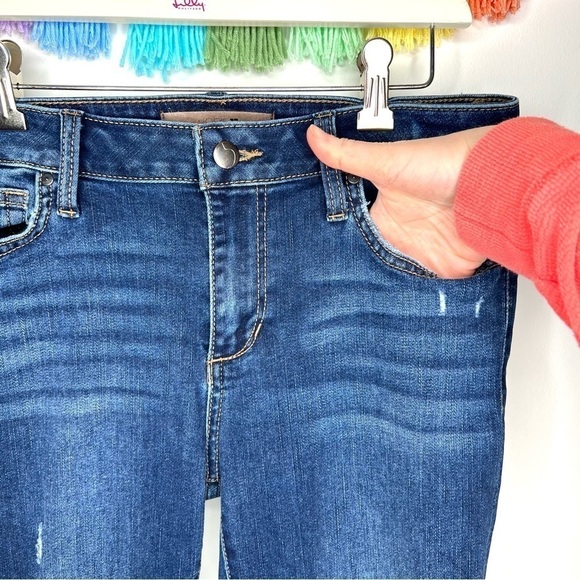 Joe’s Jeans Dark Wash Distressed Ripped High Waisted Skinny Jeans Size 28 - Picture 3 of 16
